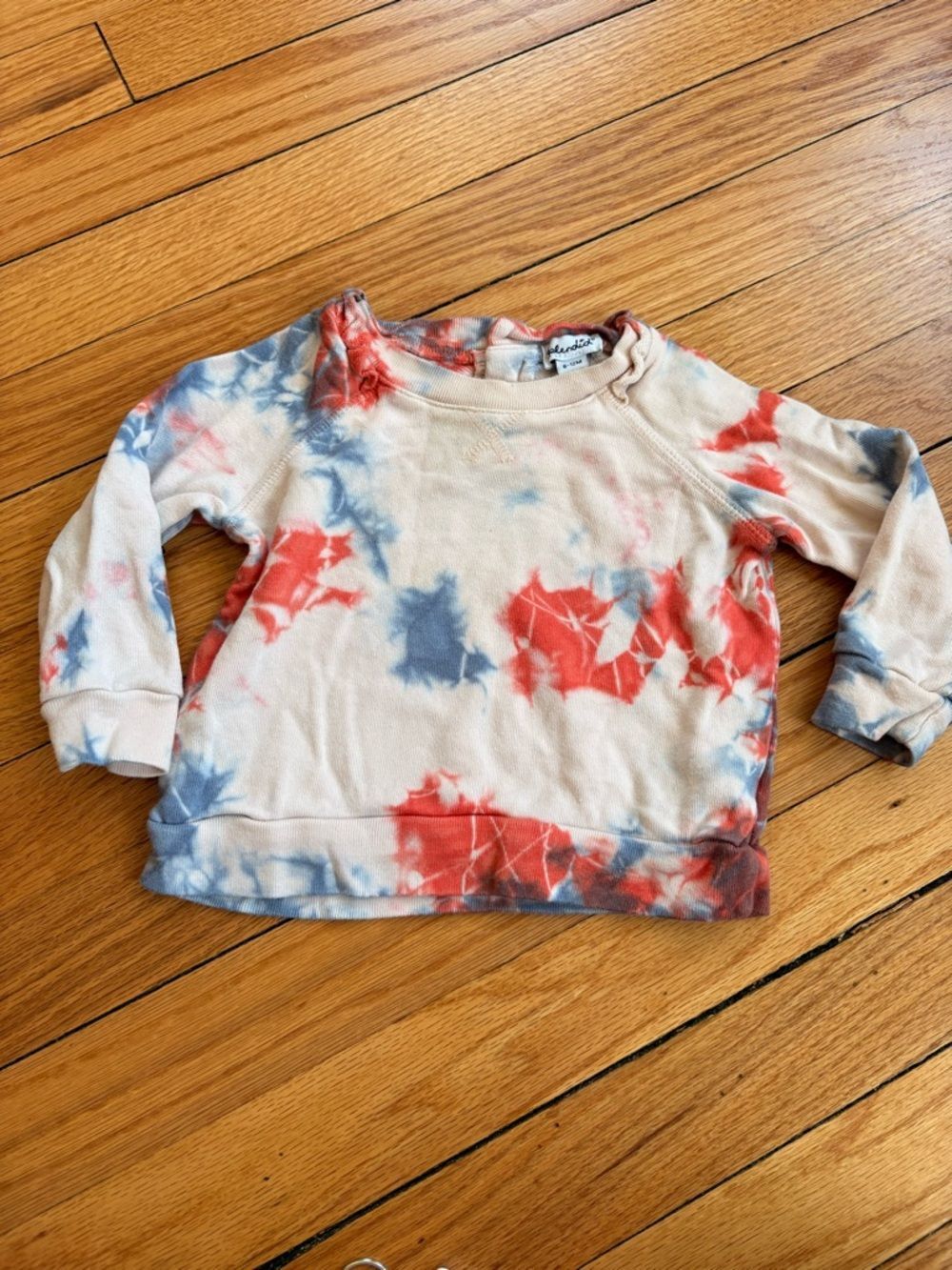 Splendid Baby Tie-Dye Crewneck Sweatshirt - Red & Blue Size 6-12 Months